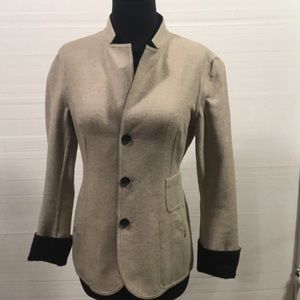 Akris wool/angora reversible jacket gray/beige